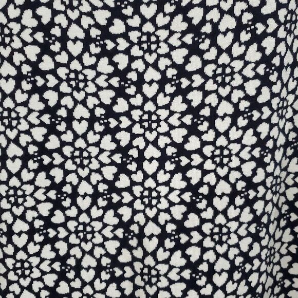 Boden Black and White Sweater Dress with Heart Floral Pattern - Picture 7 of 13